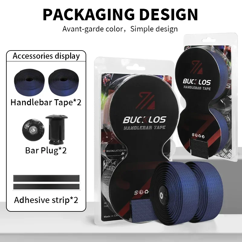 BUCKLOS Road Bike Tape Silicone+EVA Handle Tape Shockproof Bike Tapes Non-Slip Bar Wraps Soft Handlebar Belt Bike Accessories 2