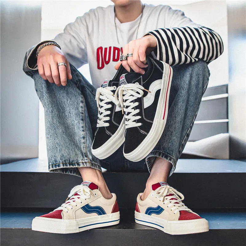 Fashion Men Sneakers Low Top Lace-up Outdoor Men Casual Shoes Flats Breathable Comfortable Canvas Shoes Male Zapatos Hombr 4