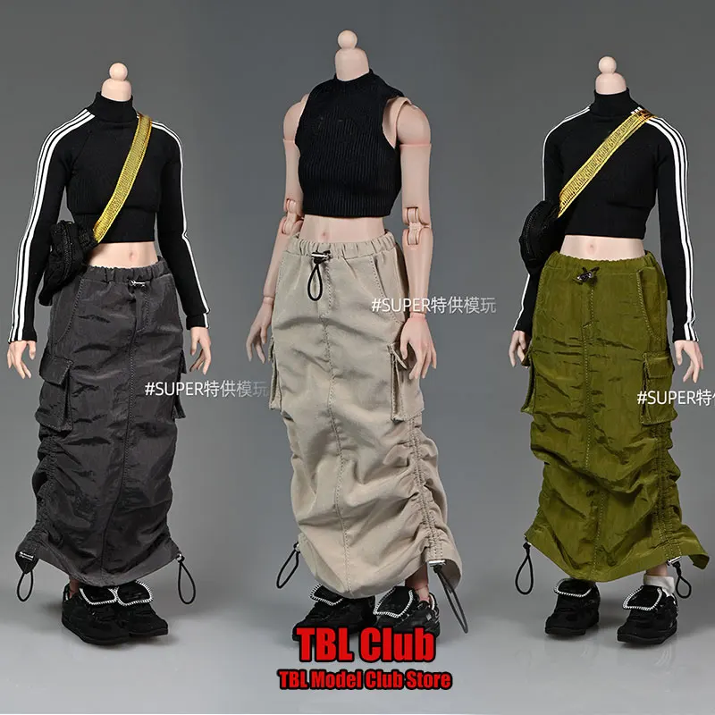 

In Stock 1/6 Scale Female Soldier Long Skirt Work Function Pleated Multiple Pockets Drawstring Skirt Fit 12inch Action Figure