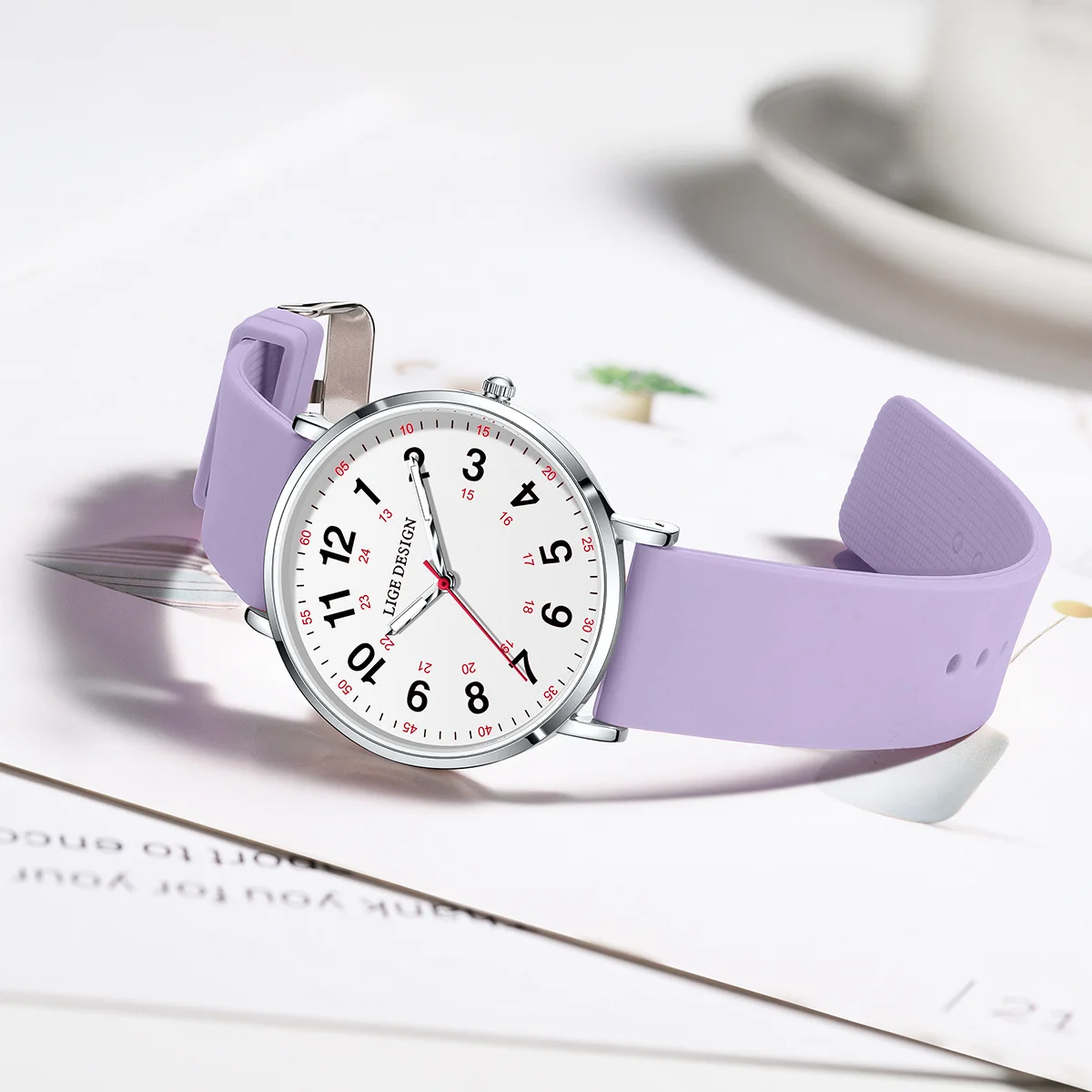 Alina Gadgets Lige Woman Watches Fashion Casual Quartz Wristwatch For Women Brand Luxury Silicone Strap Ladies Watches Waterproof Simple Clock, Alina Gadgets