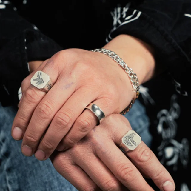 Anillo De Anubis Egipcio Estilo Retro Hip Hop Gótico Regalo - Main Image