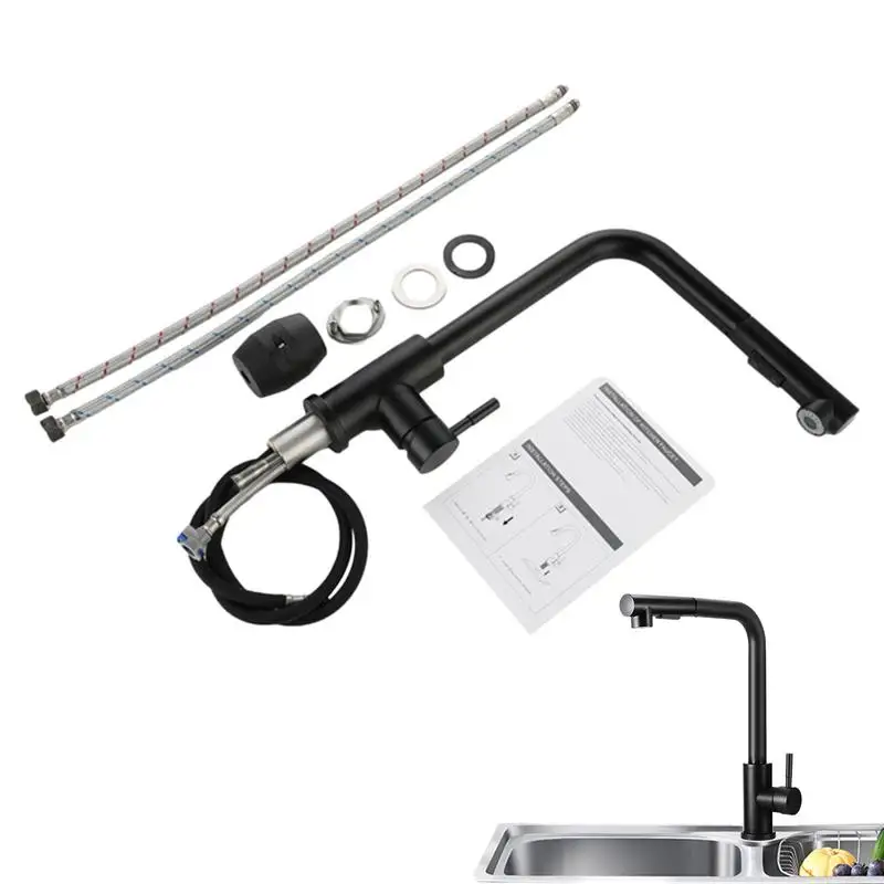 

Кухонный смеситель, двухфункциональный выдвижной кран с одной ручкой, для горячей и холодной воды, крепление на раковину