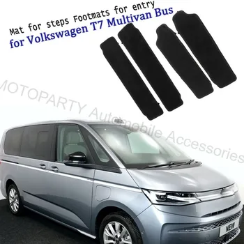 Tappetini Adesivi per Soglie Porta Auto per Volkswagen T7 Multivan Bus VW, Tappetini in Moquette per Gradini, Compatibili con California