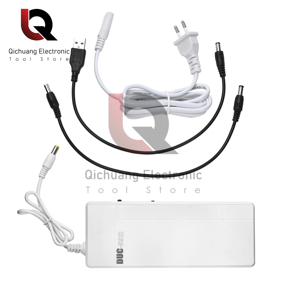 Pil UPS Güç Adaptörü 7500mAH Pil Yedekleme AC 100-220V - DC 5V 9V 12V Acil Durum Güç Kaynağı 30W Kesinti Süreklilik Sistemi