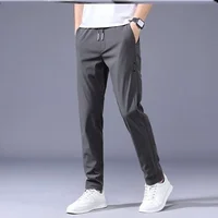 New Style Hong Kong Style Men's Summer Thin Casual Pants Korean Version Trendy Loose-fit Straight-leg Sweatpants Long Pants Men