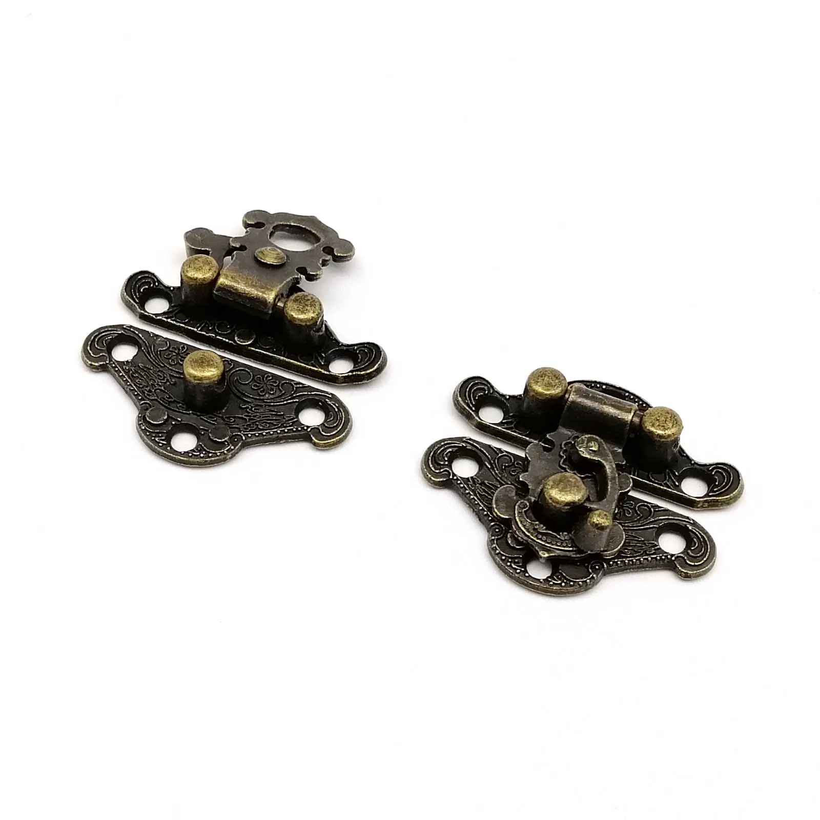 12pcs Retro Vintage Antique Brass Bronze Decorative DIY Wooden Jewelry Chest Toggle Wine Box Latch Gift Case Hasp Lock Clasp furniture hardware toggle latches jewelry box hasps decorative latches