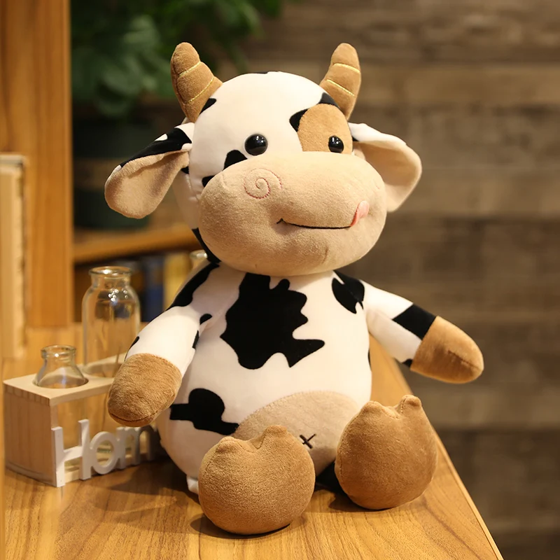 30-65CM Cartoon Milk Cow Plush Toys Cute Simulation Cattle Stuffed Animals Doll Soft Pillow for Friends Kids Birthday Gifts 1PC 65cm tourniquet emergency outdoor cat first aid tactical life saving hemorrhage control equipment