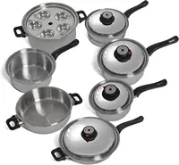 World's Finest 7-Ply Steam Control 17pc T304 Stainless Steel Cookware Set 1