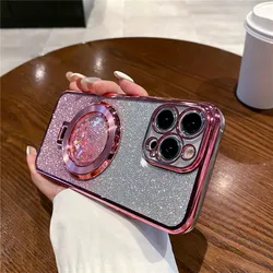 Glitter Quicksand Ring Stand Soft Silicone Phone Case - 7 Plus or 8 Plus (4)