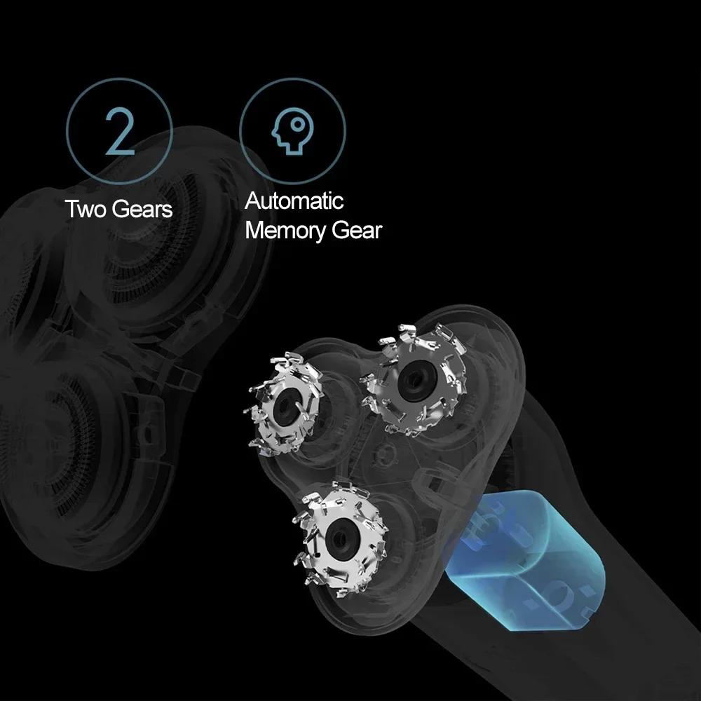 XIAOMI MIJIA S500 Electric Shaver Dry Wet Shaving Triple Blade Trimmer Beard Floating Head Men's Shaver Electric Razors Machine 4