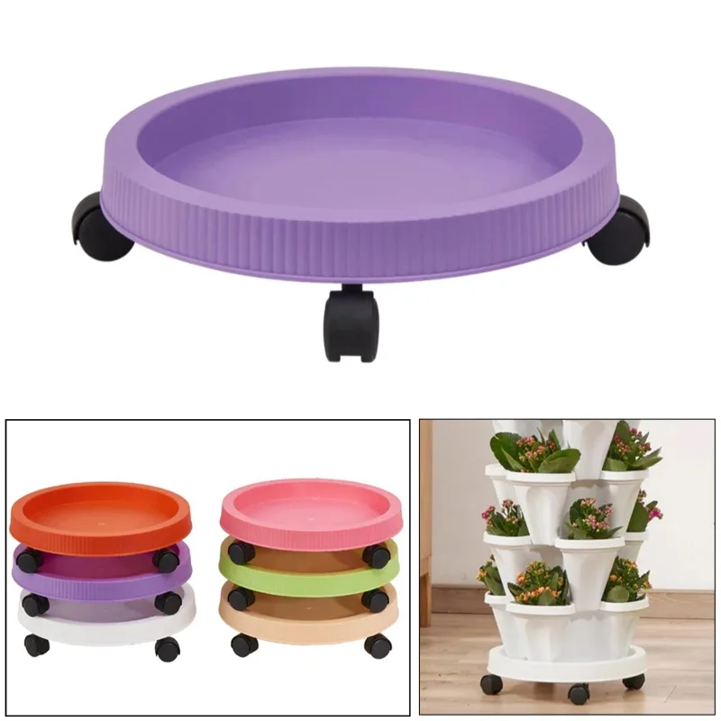 Plant Stand Pot Trolley with Wheels Movable Plant Caddy Potted Flower Mover for Flower, Vegetable Home Furnishing