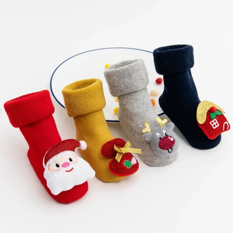 

Новинка Осень-зима 23 детские носки для пола шерстяные круглые утепленные носки с рисунками из мультфильмов детские носки для кукол