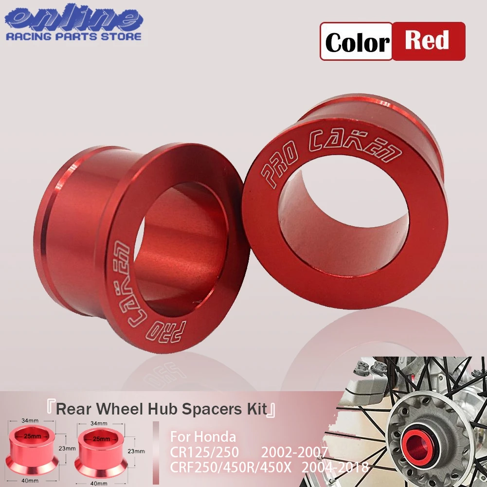 Kit Distanziali Mozzo Ruota Posteriore Cnc Moto Per Honda Cr125 Cr250 Crf 250 Crf 450R Crf 450X Crf250 Crf450R Crf450X Drit Pit Bike