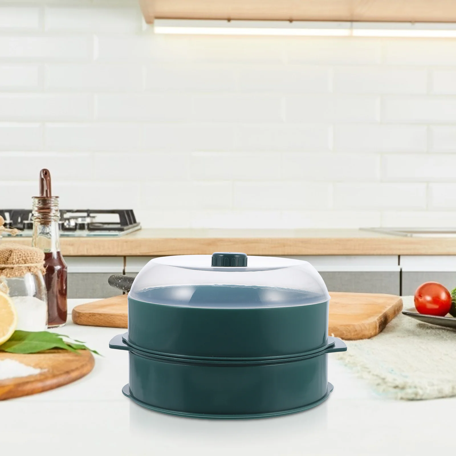 Microwave Steamer Ovens Kitchen Gadget Supplies for Food Plastic Cookware Plate Cooking