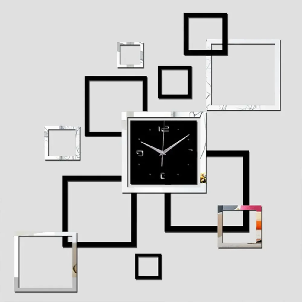 Wall Clock Wall Clock Sticker Mirror Clock Face Modern Design Big Wall Clock Yabuli Mirror Mute Simple Creative Home Decor Quartz Clock DIY Sticker 3D Decorative