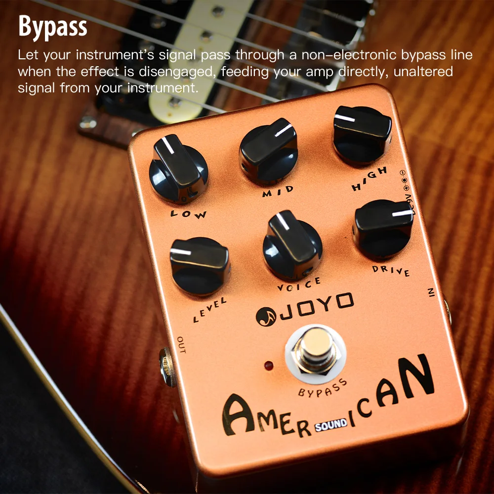 JF-14 AMERICAN SOUND Overdrive Guitar Pedal Features 3 Band EQ Simulation the Cl