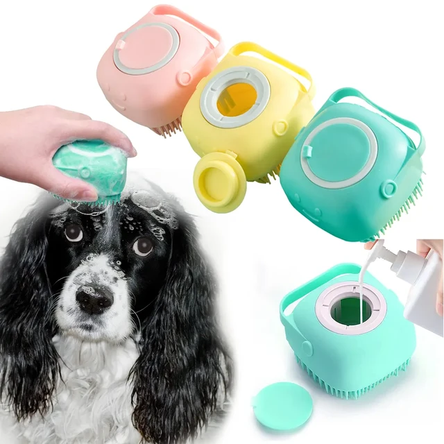 Silicone Pet Dog Cleaning Brush  Brush Dog Puppy Massage Shower - Pet Bath  Brush - Aliexpress