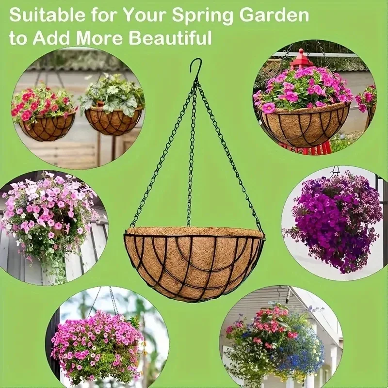Flower Pot 12inch hanging basket flowerpot coconut palm indoor flowerpot hanging basket hanging plant indoor and outdoor