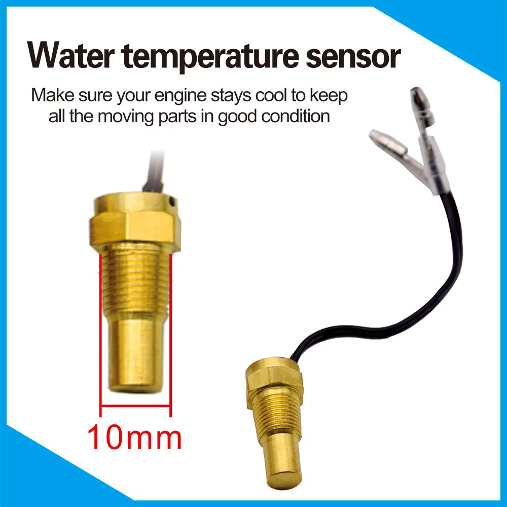 Auto Car Water Temp Gauge/Voltmeter automobile gauge temperature sensor water temperature gauge For Cars 28 / 34MM Adapter 10MM Car Temperature Sensor NPT 1/8 Meter-10~110 Celsius 12V 24V