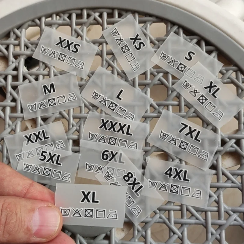 Packaging Labels Clothing Labels Garment Labels 50PCS Heat Transfer Print Size Labels XXS XS S M L XL XXL XXXL 4XL 5XL 6XL 7XL 8XL Hot Stamping iron on Sticker Size Label