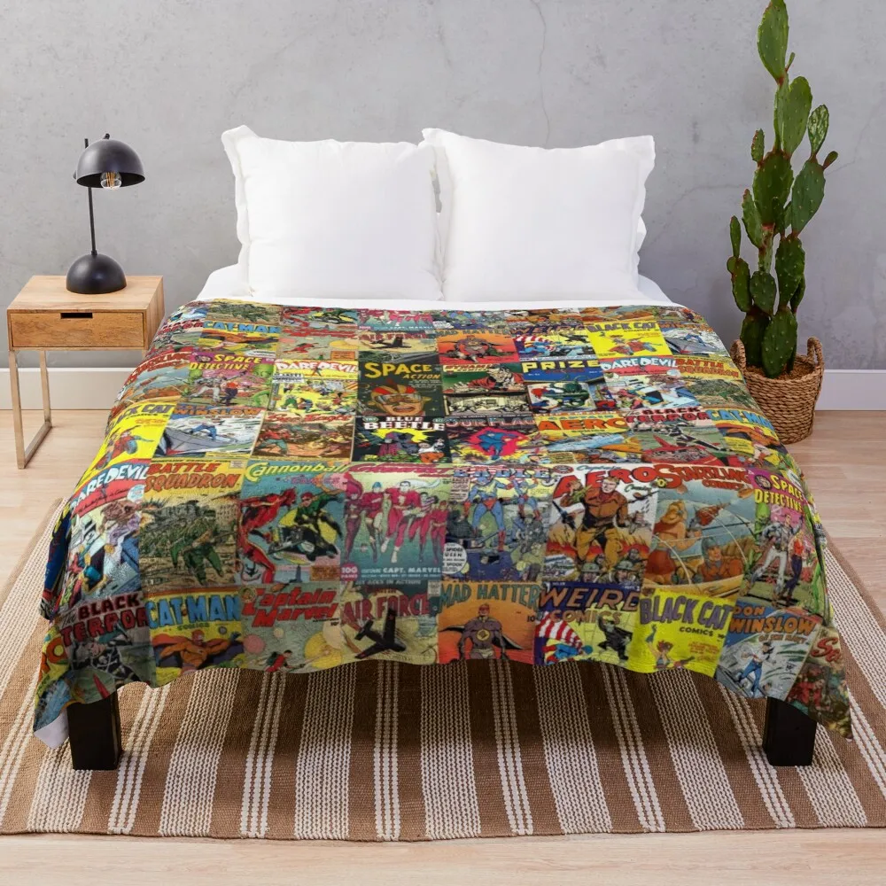 

Комикс книжный коллаж II плед Брендовое одеяло многофункциональное крючком плед и одеяло от fluff