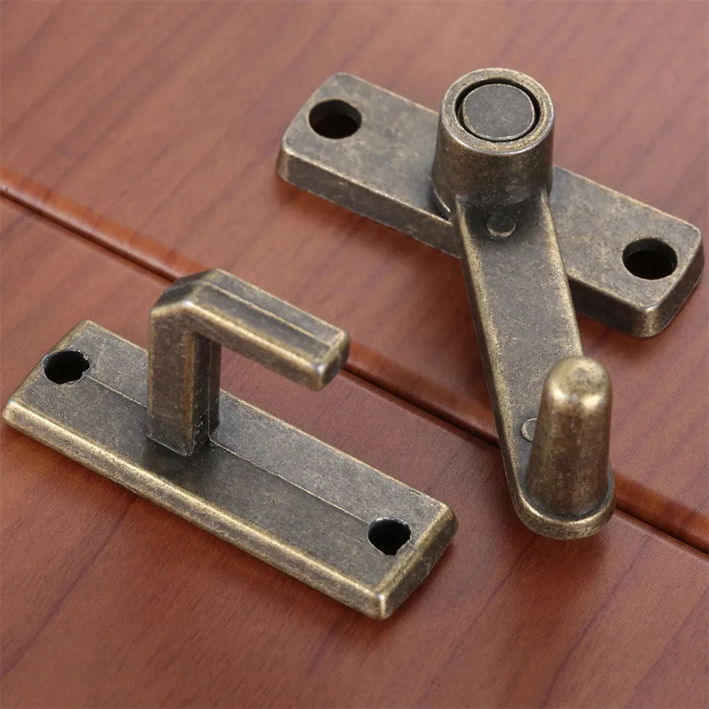 

1 PC Sliding Window Door Lock Handle Metal Door Latch Home Safety Chain Bronze Guard Latch Bolt With Screws Door Home Hardware