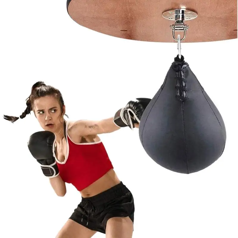 Pear-shaped Boxing Speed Ball With Hanging Swivel Bracket Punching Ball Hanging Boxing For Fitness Accssories