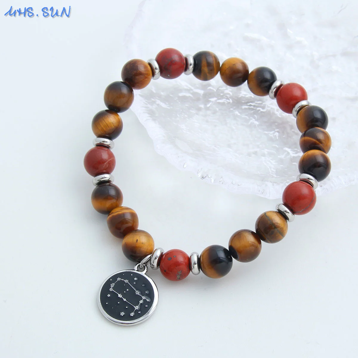Men's Carnelian Barrel Bead Leather Cord Necklace 18 Inches