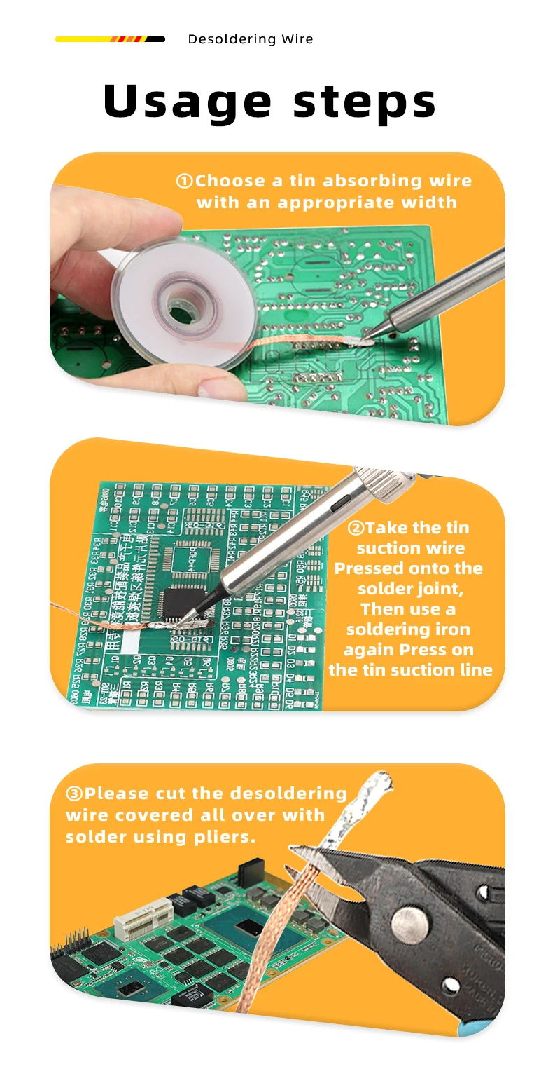 BGA-Reparaturflussmittel zum Entlöten und Entlöten NC559 bleifreie und halogenfreie Lötpaste, Reinigung von reinem Kupfer, Zinn-Saugdraht – Detail 16