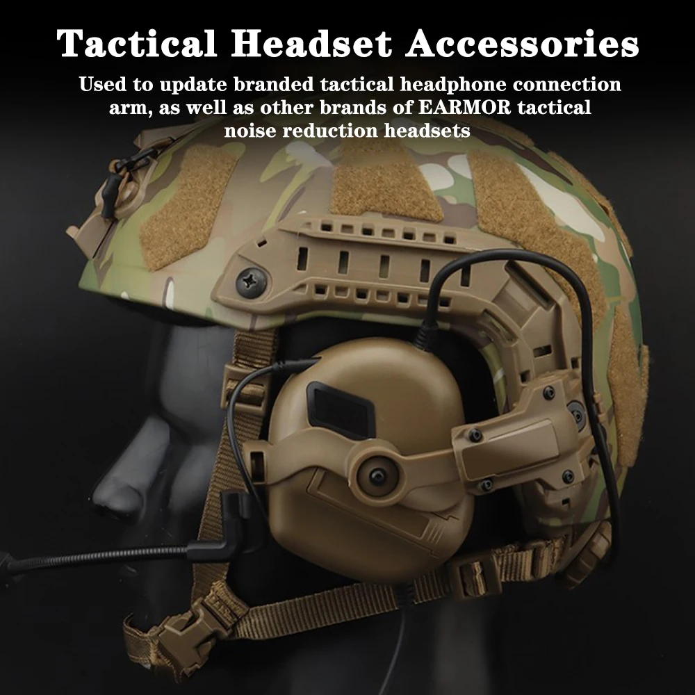 Tactical Helmet ARC Rail Adaptor Bracket Kit，Multi-Angle Rotating ，Fit for EARMOR M31,M32,M32H/HD-19 Series of Tactical Headset