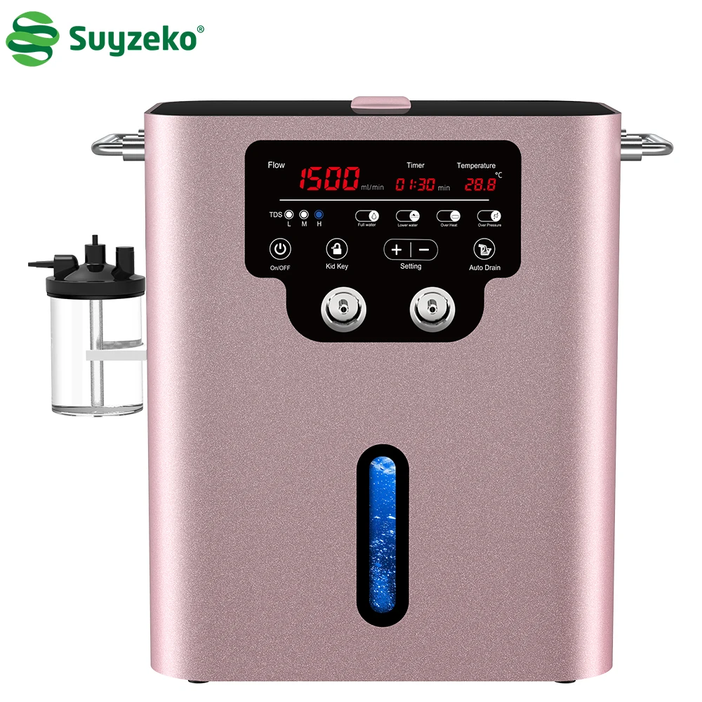 Suyzeko 1500ML Oxygen&Hydrogen Generator Device Hydrogen Inhalation Machine Low Noise Pure H2 Inhaler Water Ionizer 2024 Gifts