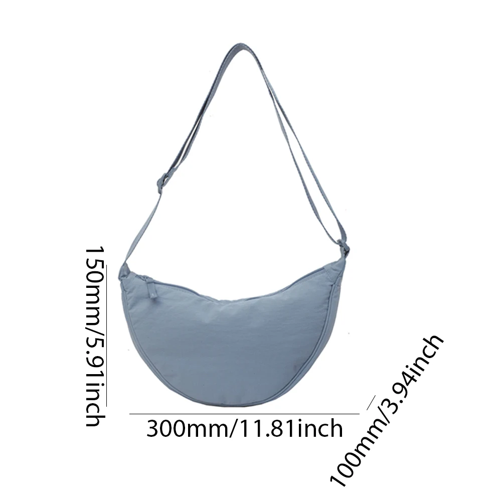 Women Fashion Cloud Shoulder Bag Solid Color Crossbody Crescent Bag Soft Hobo Bag Adjustable Strap for Outdoor Travel