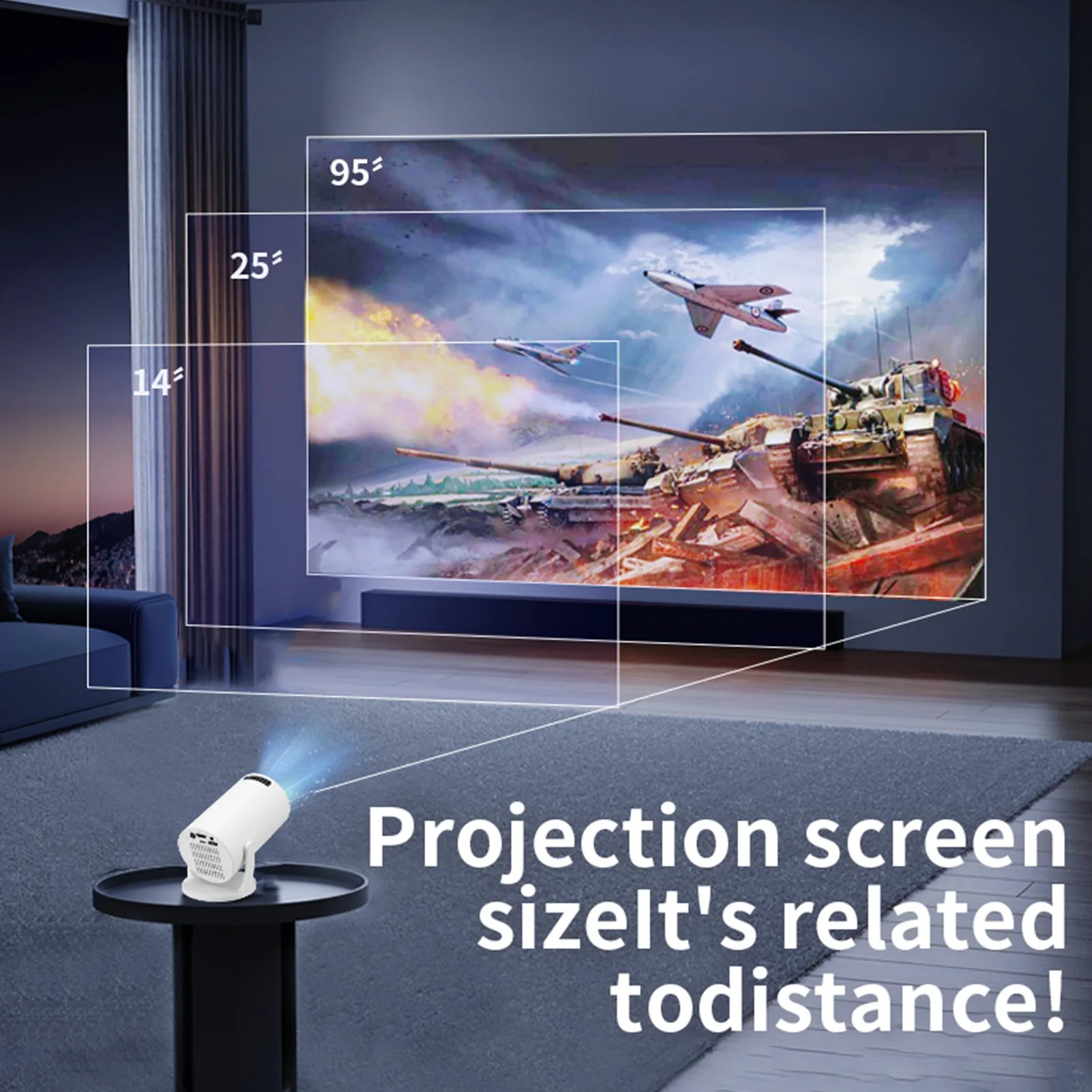 Proyector Portatil 1080P WiFi Bluetooth Auto Keystone 8000LM