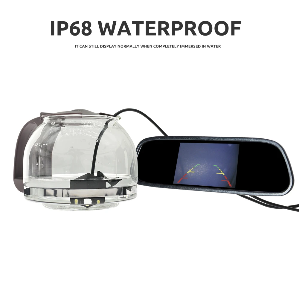 Kit Telecamera Retromarcia Grandangolare Con Monitor 4.3'' | Visione Notturna A LED | Angolo 150°