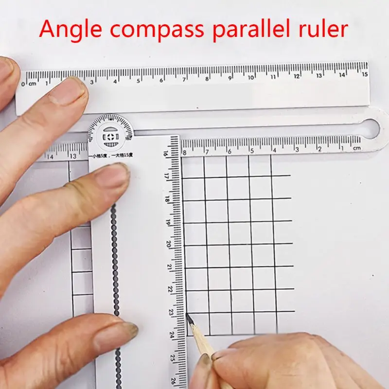 30cm Transparent Rectangle Ruler Protractor Measuring Tool Supplies Children Students Drawing Construction Supply