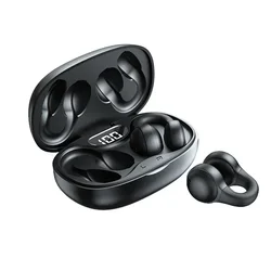 Wireless Bone Conduction Sports Earbuds with Mic - Waterproof Ear Hook Design (Black)