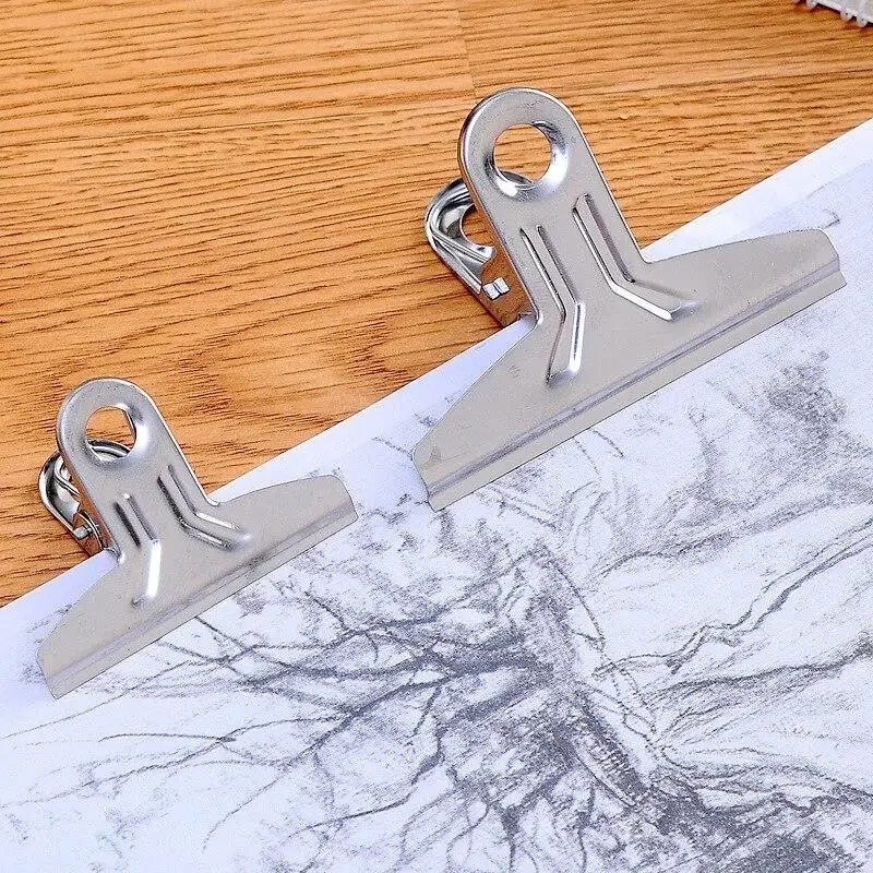 Bag Clips 1-5pcs Bag Clips Stainless Steel File Food Folders Organizer Plus Size School Stationery Supplies Kitchen Essentials
