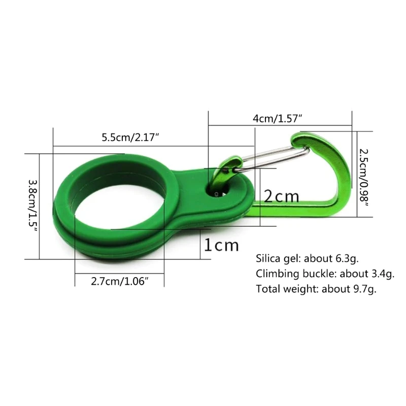 6 Pcs Silicone Water Bottle Buckle with Carabiner Clip Portable Secure Bottle Holder Water Hanging Rings