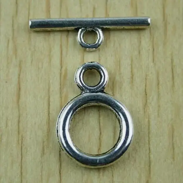 

20sets 19.2x13.6mm bar is 22.3mm Tibetan silver round toggle clasps h1534