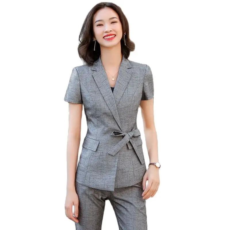 novelty-grey-formal-professional-women-business-suits-with-pants-and-jackets-coat-female-pantsuits-summer-short-sleeve-blazers