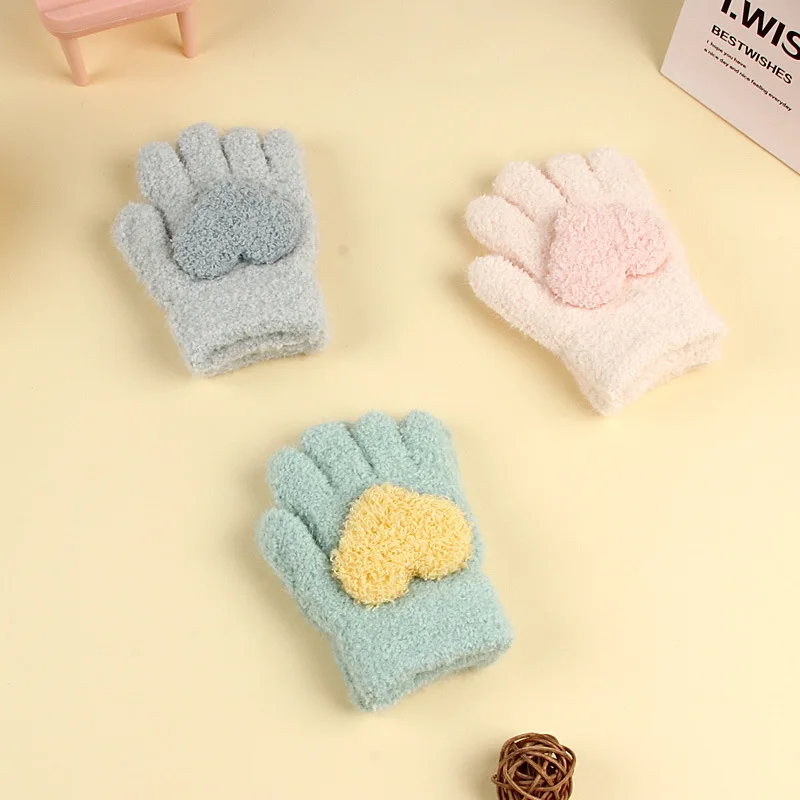 Baby boys girls gloves children late autumn early winter cute cartoon style full fingers gloves warm mittens 0-4 years
