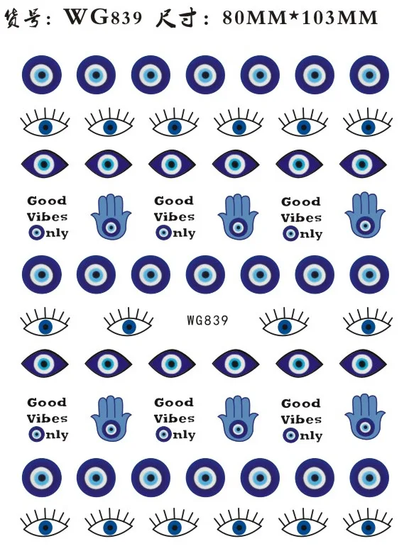 Nail Art Stickers Water Decals Eyes Stripe Nail Art Decorations for Manicure Accessories Press on Nails Foil Stickers and Decals nail stickers nail art decoration nail decals