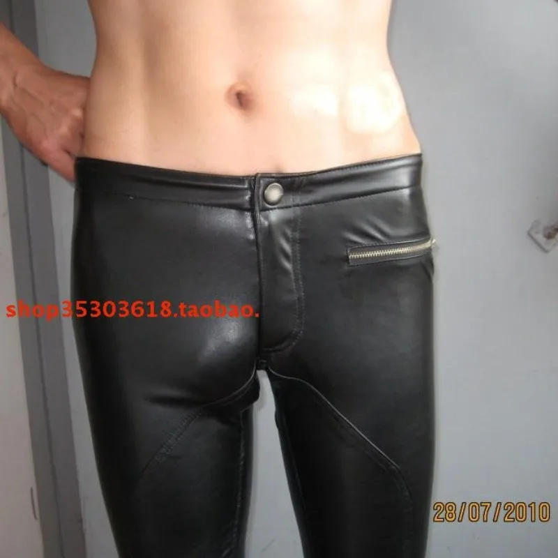 28-36 Men's New Sexy Leather Pants DJ Fashion Clothing Male Classic Personalized Trousers Tight-fitting Male Singer Costumes
