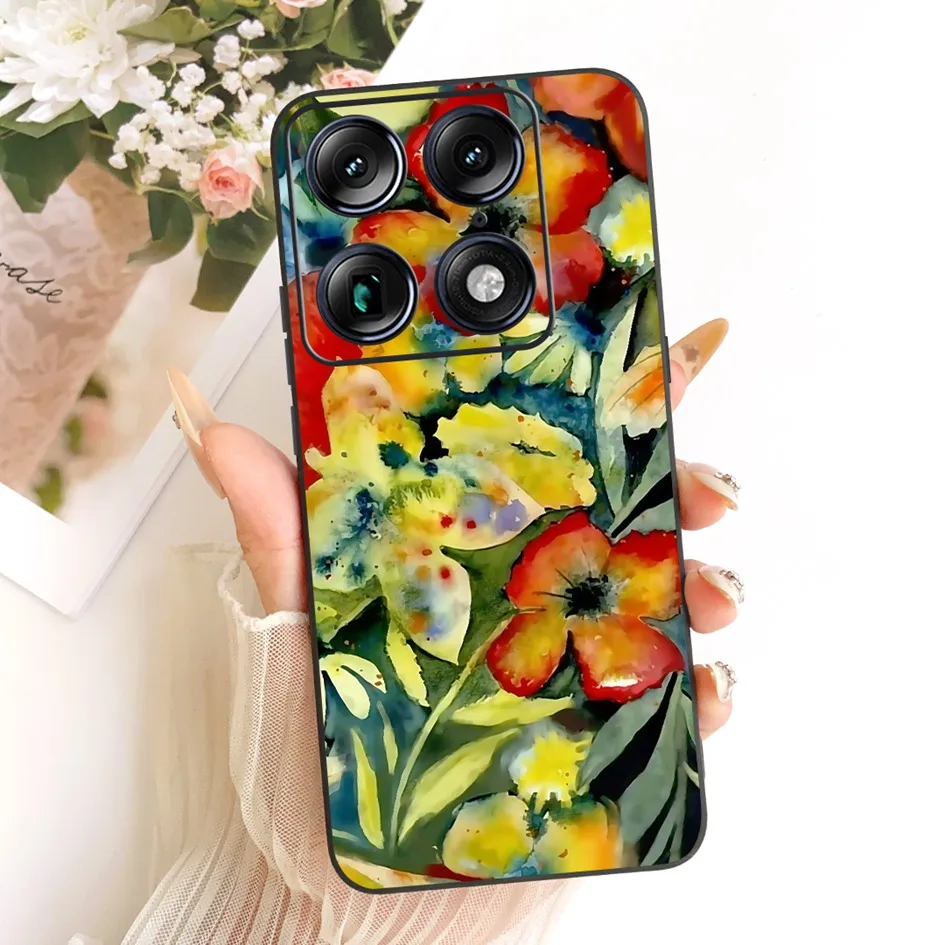 Floral Marble Soft Silicone Protective Case