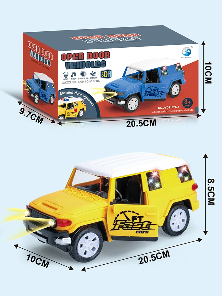 Simulation Police Cars Kid Electric Universal SUV Car with 3D Sound Lights Model Children‘s Puzzle Toys Birthday Gifts for Boys 4