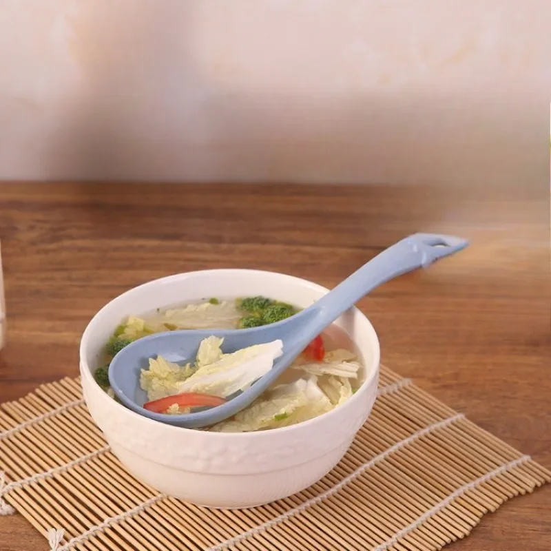 1 PCS Household Wheat Straw Rice Spoons Thickened Large Congee Spoon Kitchen Plastic Kitchen Utensils Porridge Spoon