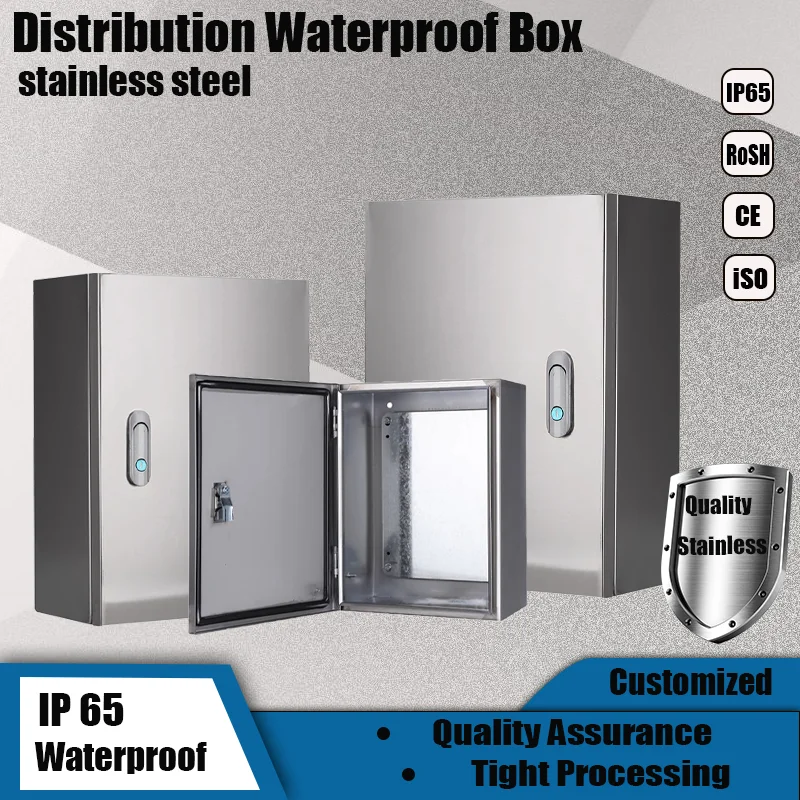 กล่องไฟฟ้ากันน้ํา IP65 กล่องสแตนเลสติดผนัง กล่องกระจายสแตนเลสพร้อมกล่องแยกล็อค 1
