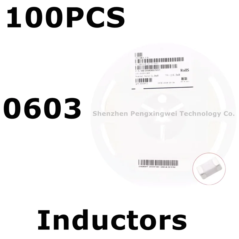 

100pcs SMD Inductor 0603 ±20% Chip Inductors 10NH 12NH 15NH 18NH 22NH 27NH 33NH 39NH 47NH 56NH 68NH 82NH 100NH 120NH 150NH 180NH