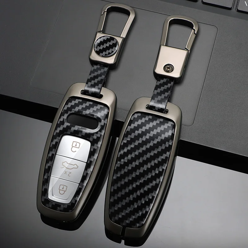 Zinc Alloy Car Key Case Cover Bag Shell For Audi Q8 RSQ8 A6 C8 S6 RS6 ...