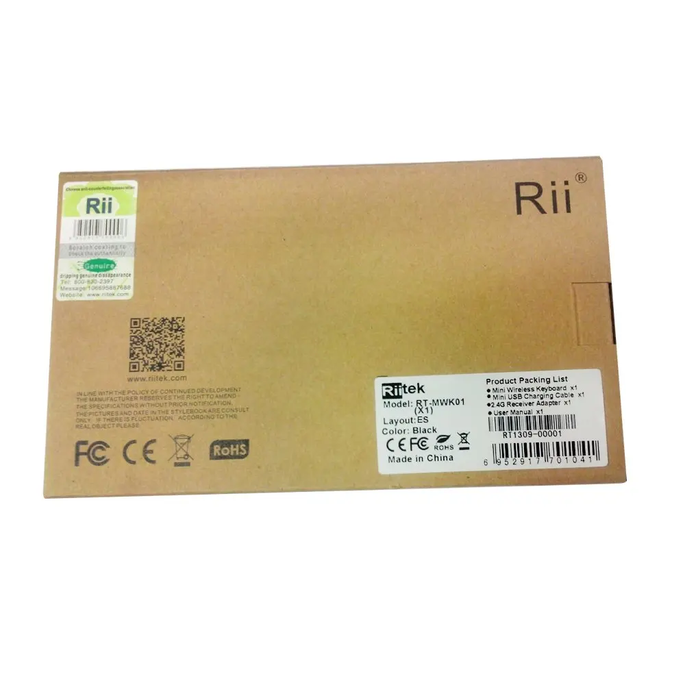 Rii x1 Mini Espanhol 2.4ghz Teclado sem Fio Rato de ar com Touchpad para Caixa tv Android Mini pc Portátil - Imagem 6